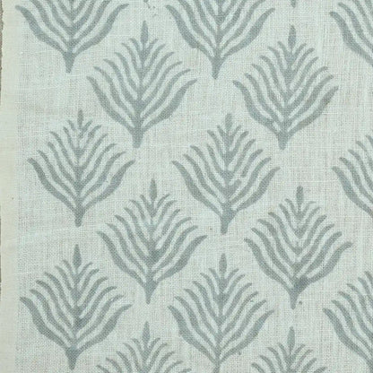 Corter Botanical Hand Block Print Linen Fabric