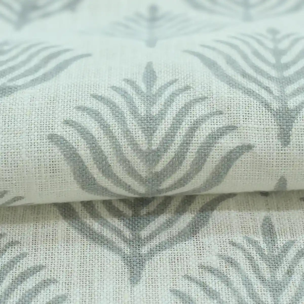Corter Botanical Hand Block Print Linen Fabric