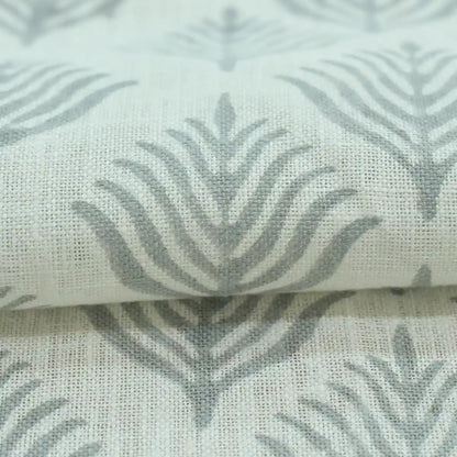 Corter Botanical Hand Block Print Linen Fabric