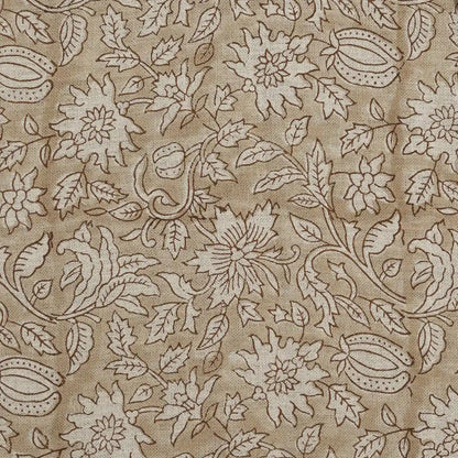 Cirdeg Floral Block Print Linen Fabric
