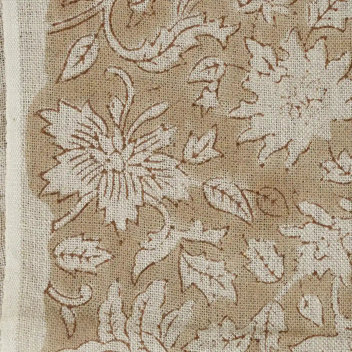 Cirdeg Floral Block Print Linen Fabric