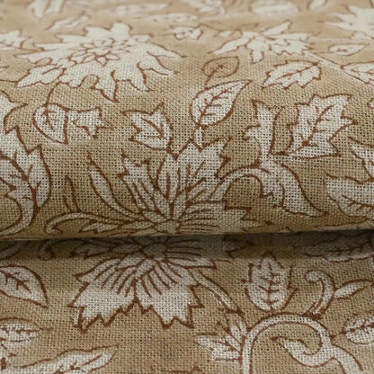 Cirdeg Floral Block Print Linen Fabric