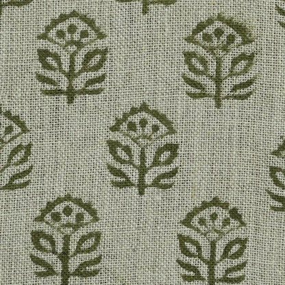 Gregory Floral Hand Block Print Linen Fabric