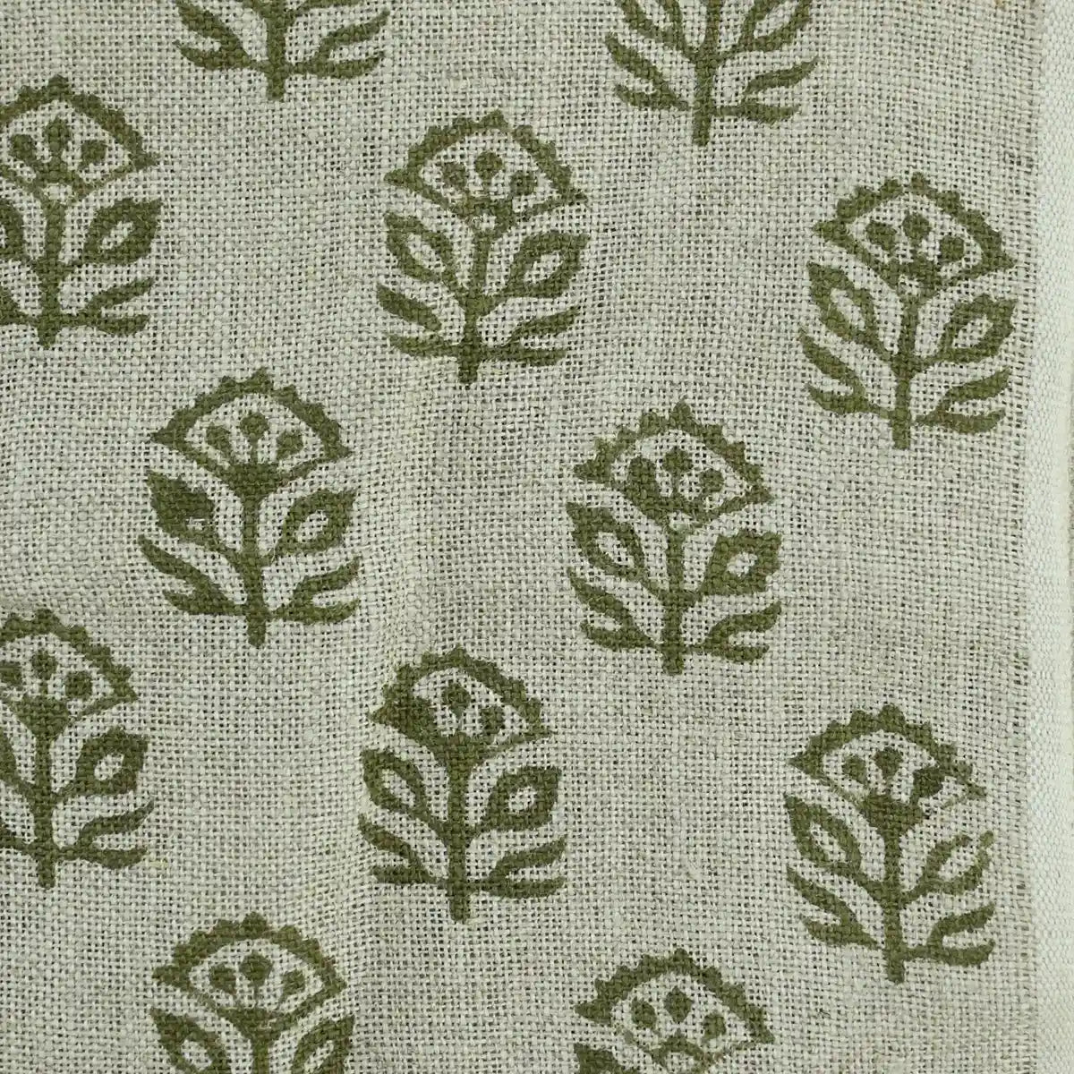 Gregory Floral Hand Block Print Linen Fabric