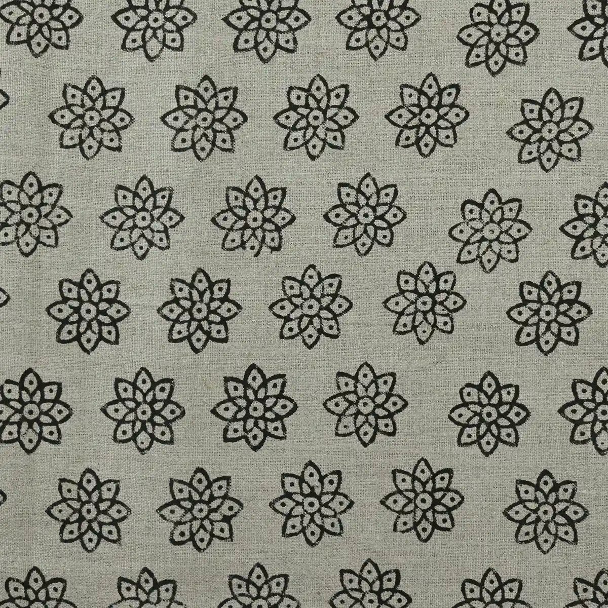 Elvara Geometric Linen Block Print Fabric