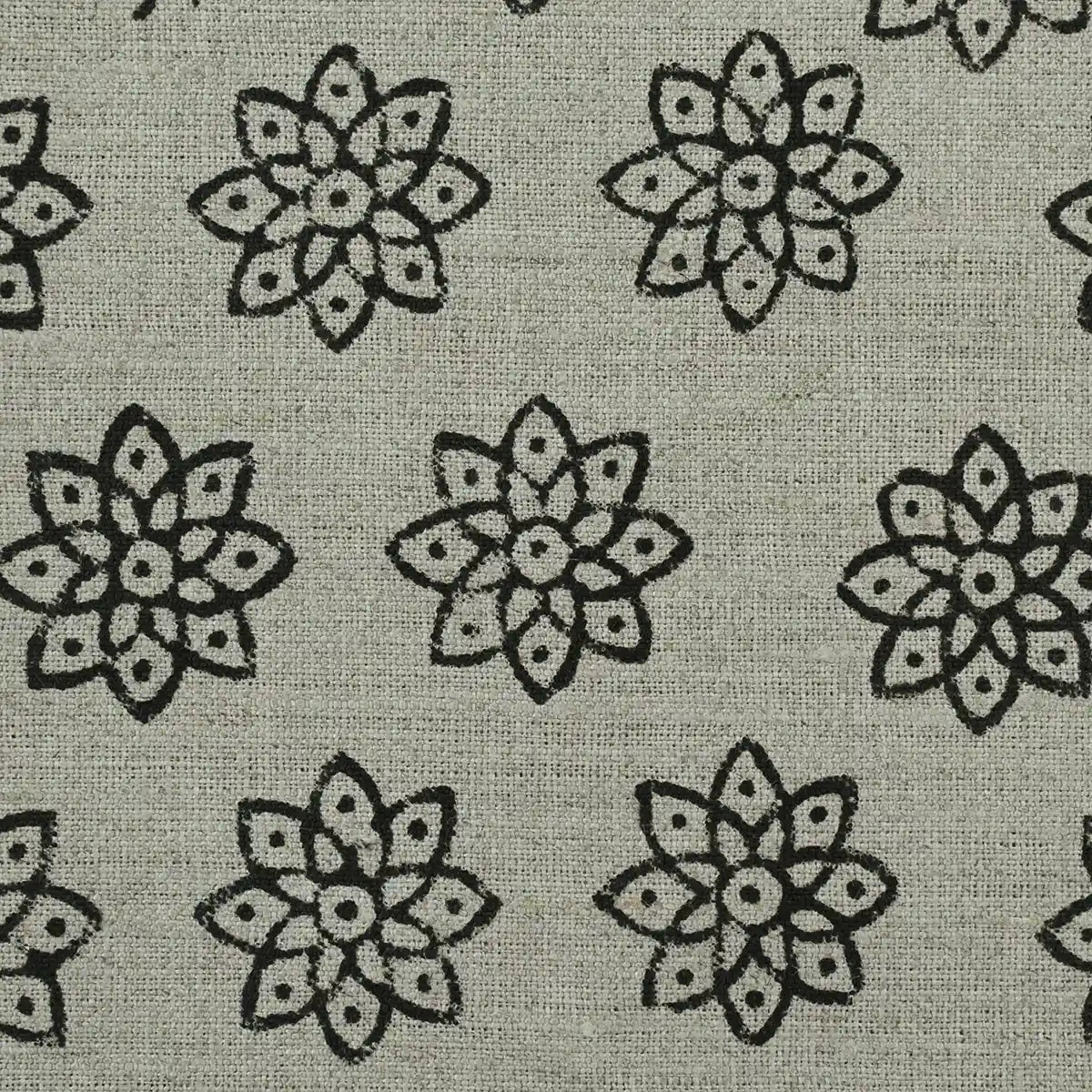 Elvara Geometric Linen Block Print Fabric