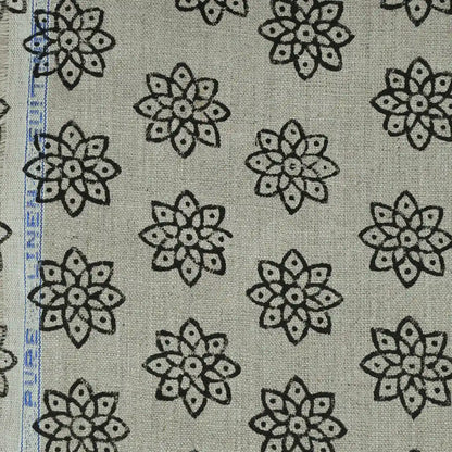 Elvara Geometric Linen Block Print Fabric