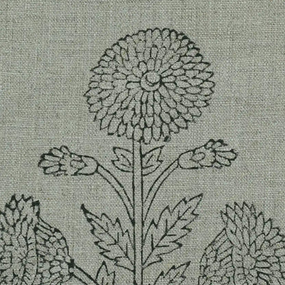 Taffette Floral Block Print Linen Fabric