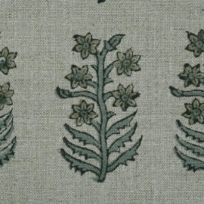 Georgina Floral Block Print Linen Fabric