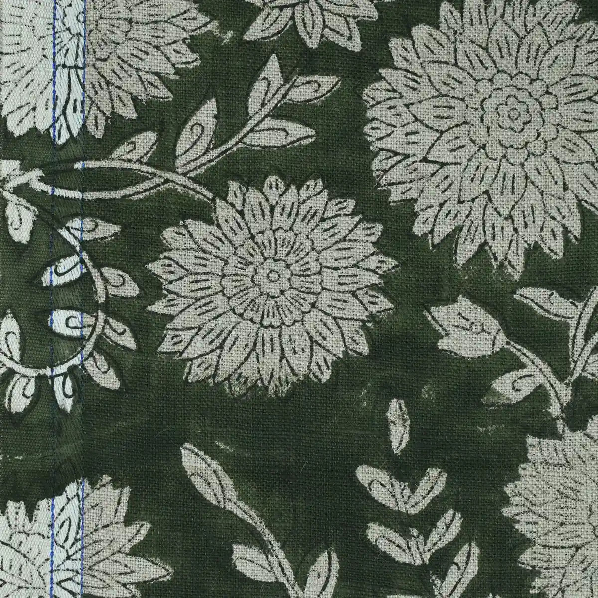 Loomis Floral Hand Block Print Linen Fabric