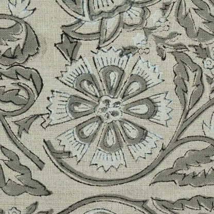 Tterb Floral Hand Block Linen Fabric