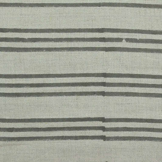 Thelma Stripe Block Printe Linen Fabric