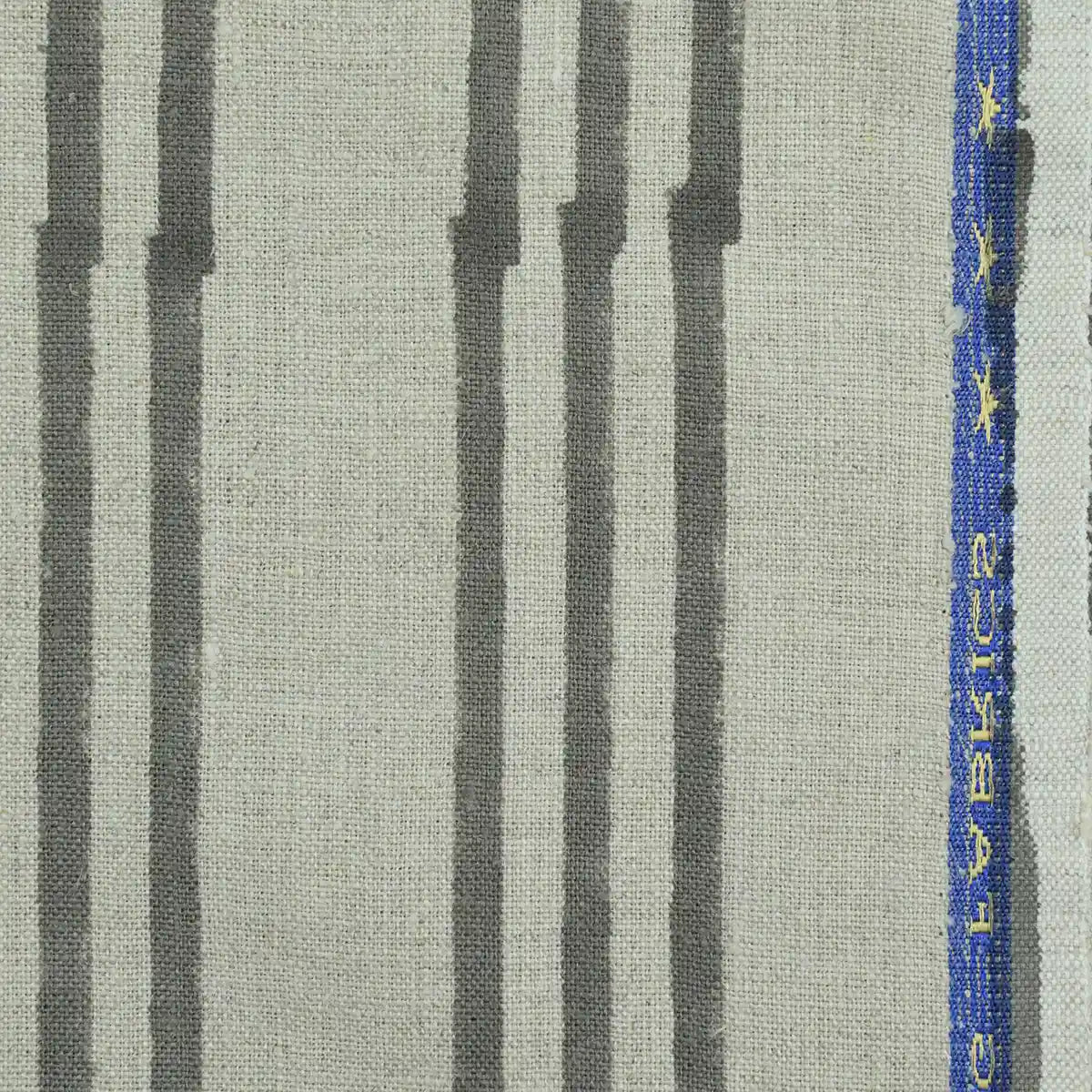 Thelma Stripe Block Printe Linen Fabric