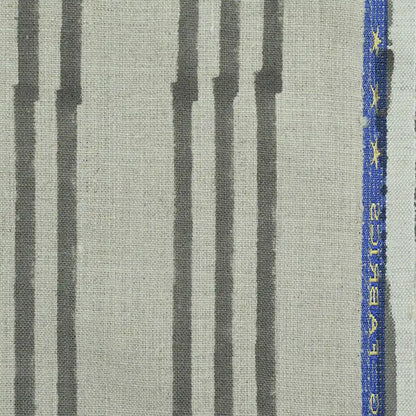 Thelma Stripe Block Printe Linen Fabric
