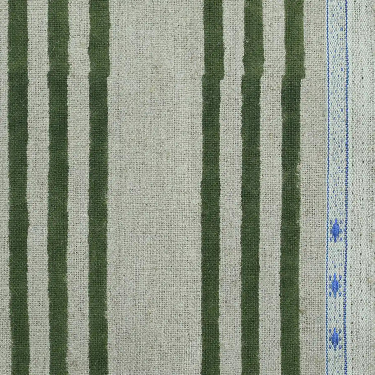 Thelma Stripe Block Printe Linen Fabric