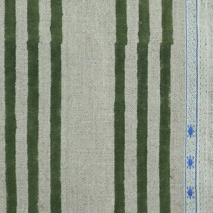 Thelma Stripe Block Printe Linen Fabric