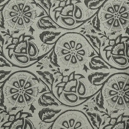 Tterb Floral Hand Block Linen Fabric