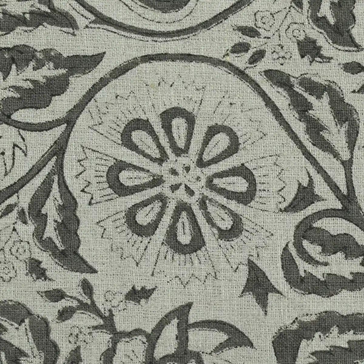 Tterb Floral Hand Block Linen Fabric