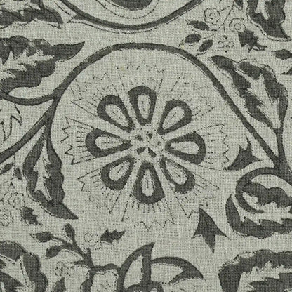 Tterb Floral Hand Block Linen Fabric