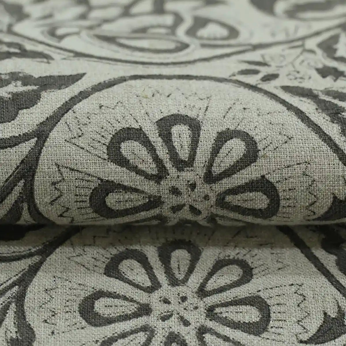 Tterb Floral Hand Block Linen Fabric
