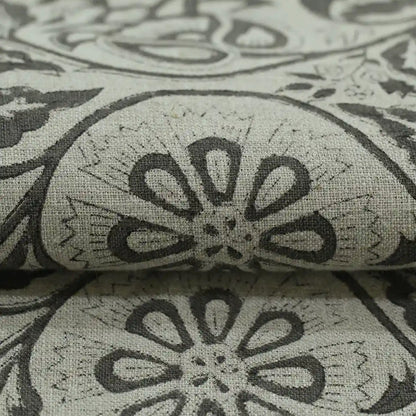 Tterb Floral Hand Block Linen Fabric