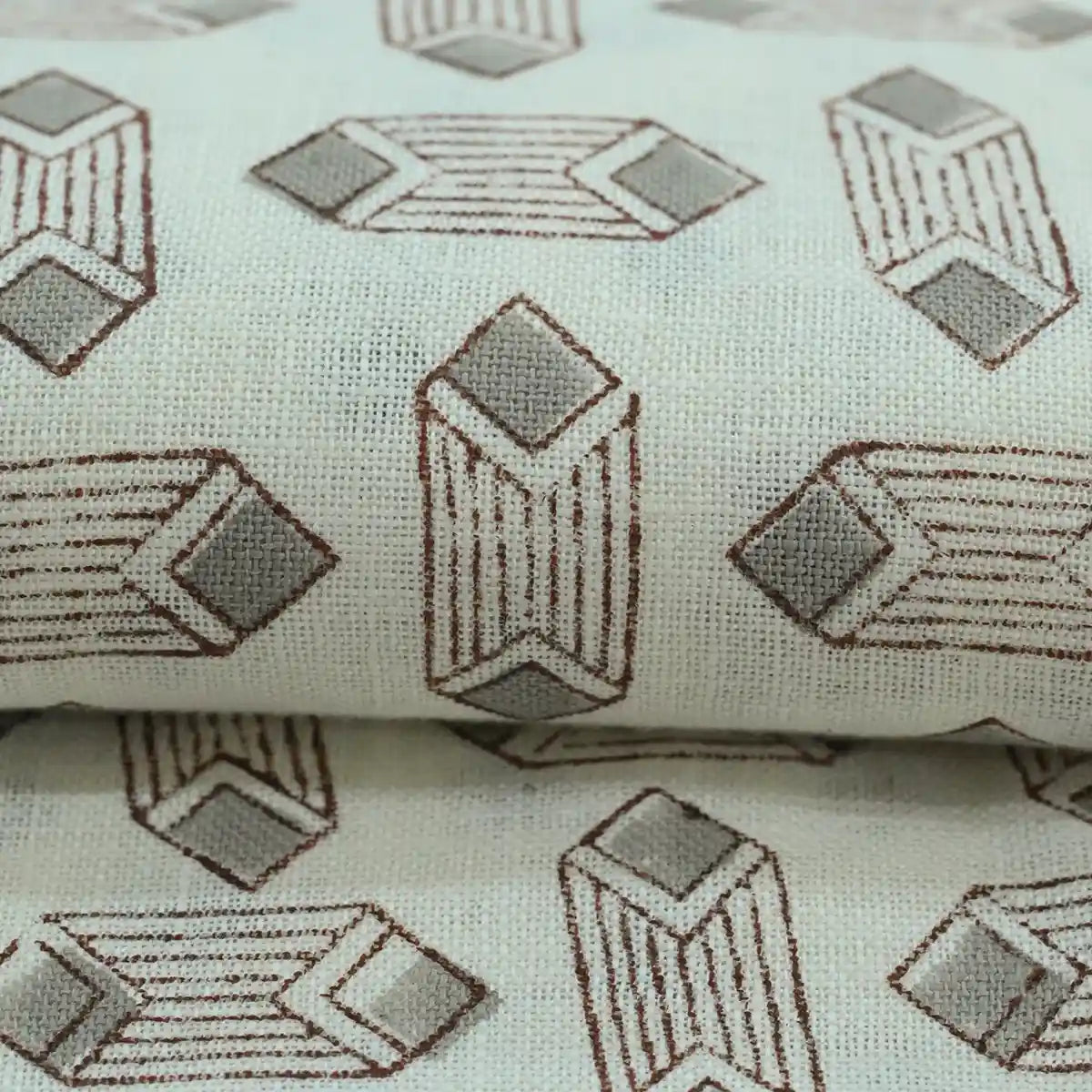 Lavelle Abstract Block Print Linen Fabric