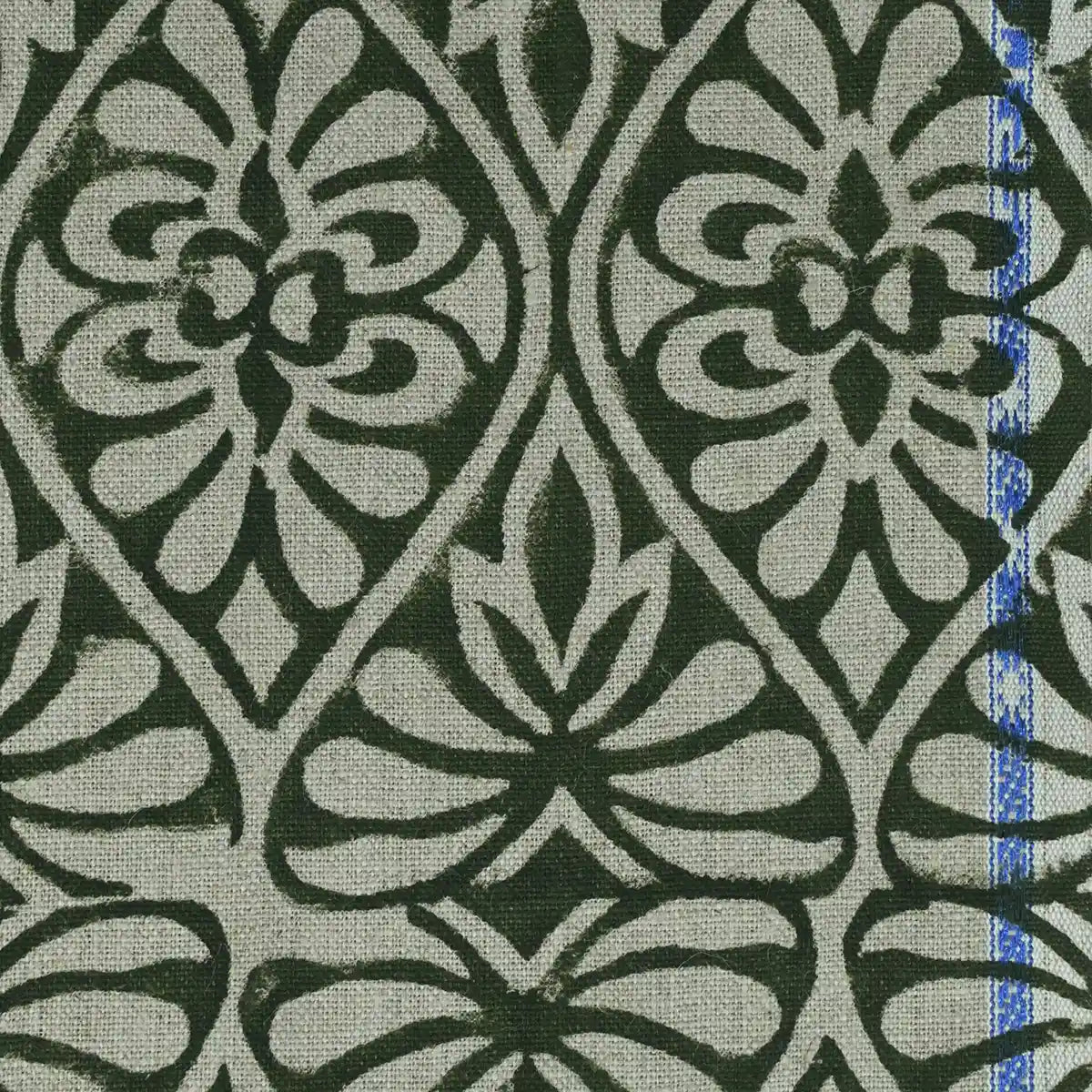 Leira Geometric Hand Block Print Linen Fabric