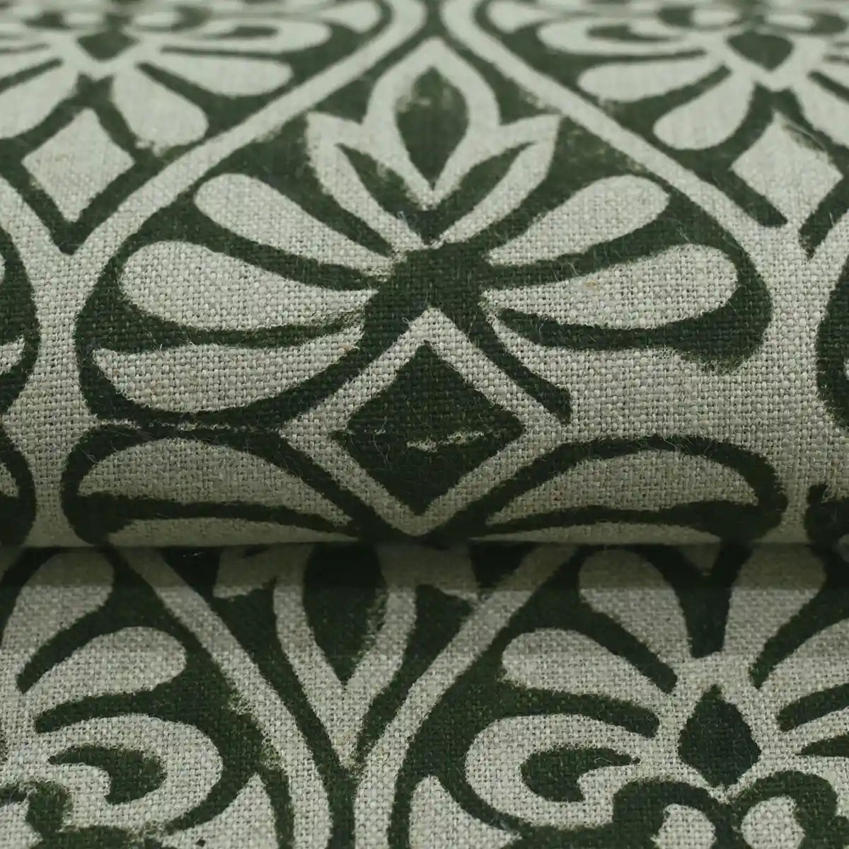 Leira Geometric Hand Block Print Linen Fabric