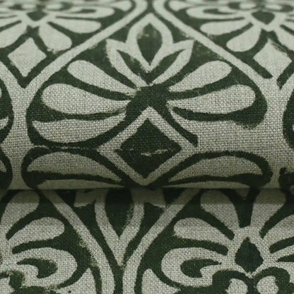 Leira Geometric Hand Block Print Linen Fabric