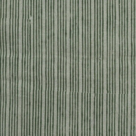 Quorrn Stripe Block Print Linen Fabric