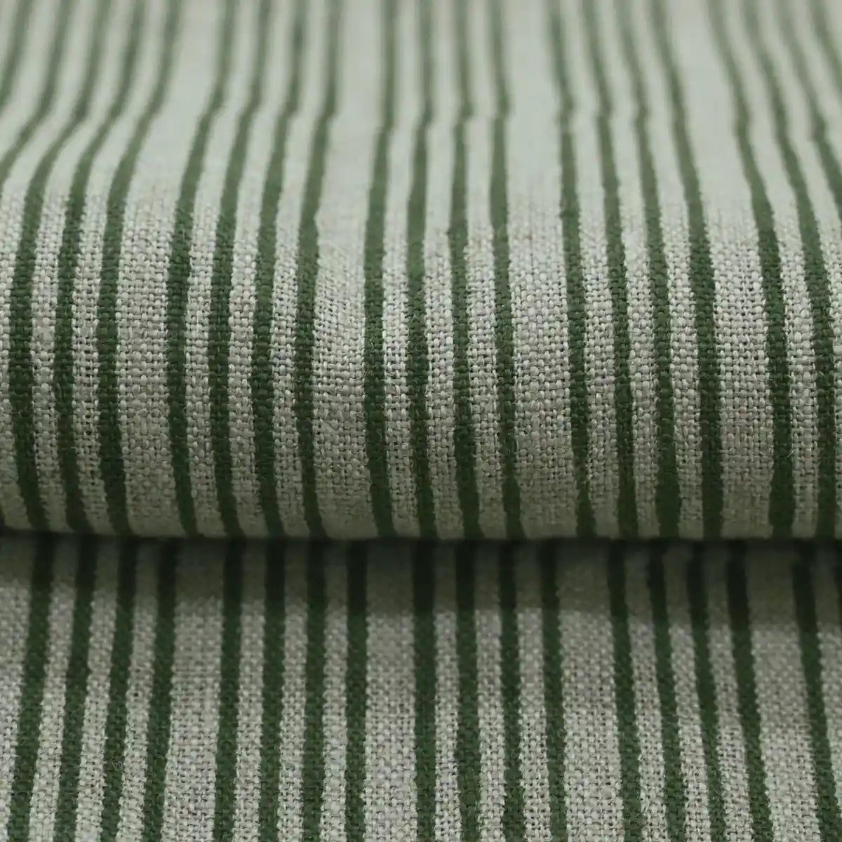Quorrn Stripe Block Print Linen Fabric