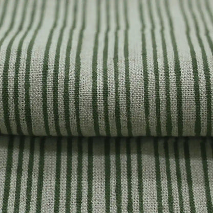 Quorrn Stripe Block Print Linen Fabric