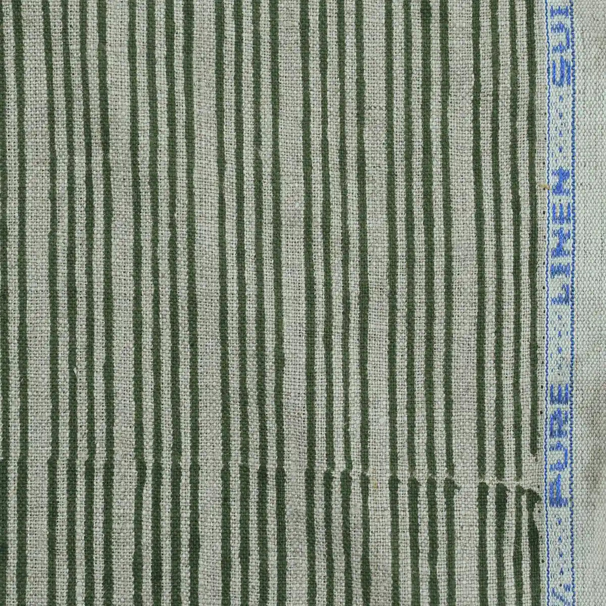 Quorrn Stripe Block Print Linen Fabric