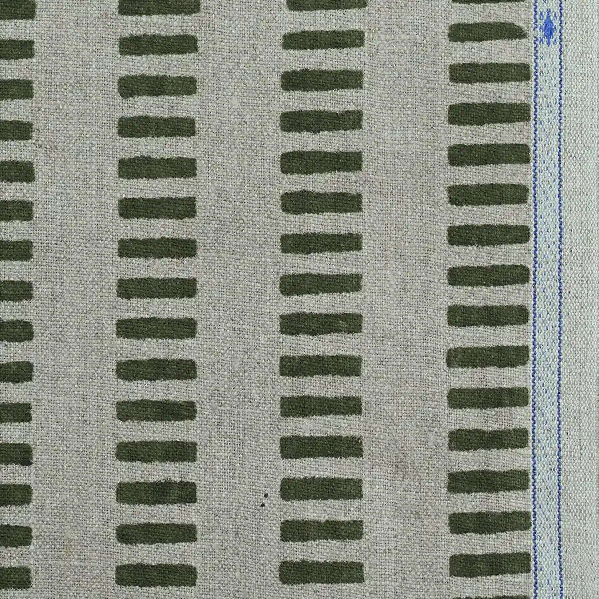 Drelith Stripe Block Print Linen Fabric