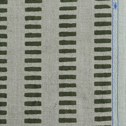 Drelith Stripe Block Print Linen Fabric