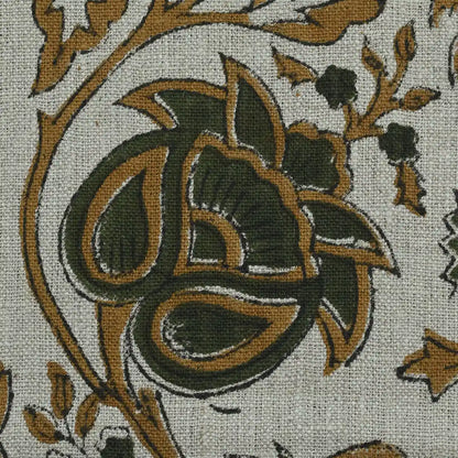 Tterb Floral Hand Block Linen Fabric