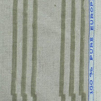 Thelma Stripe Block Printe Linen Fabric