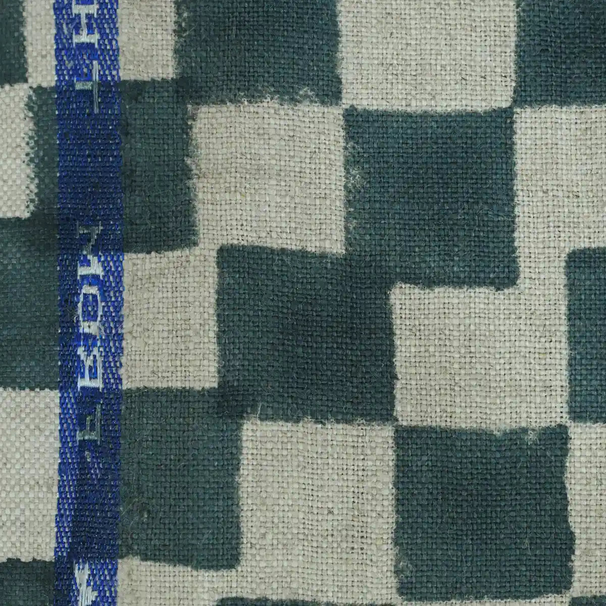 Leoj Checks Block Print Linen Fabric