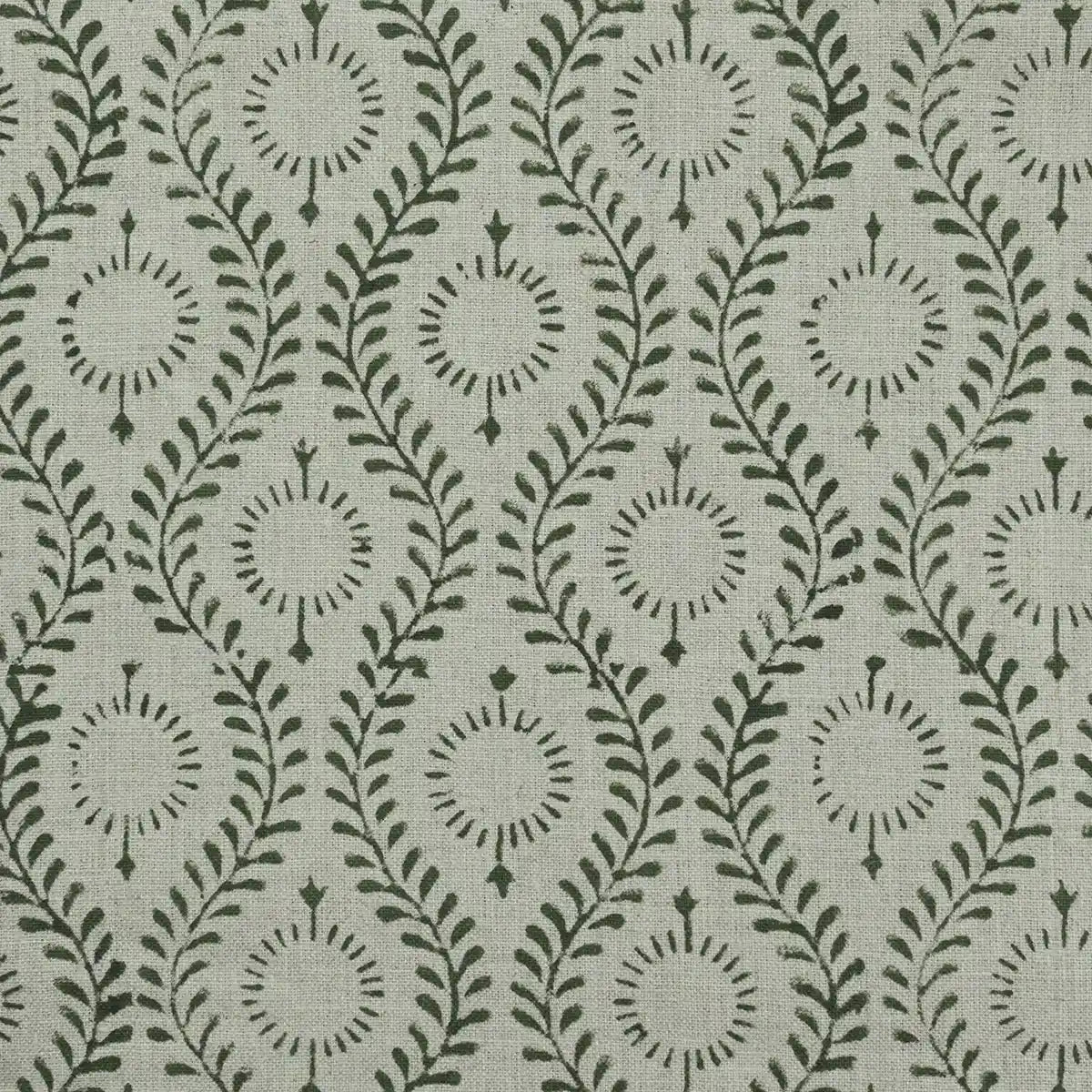Sharra Botanical Block Print Linen Fabric