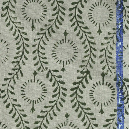 Sharra Botanical Block Print Linen Fabric