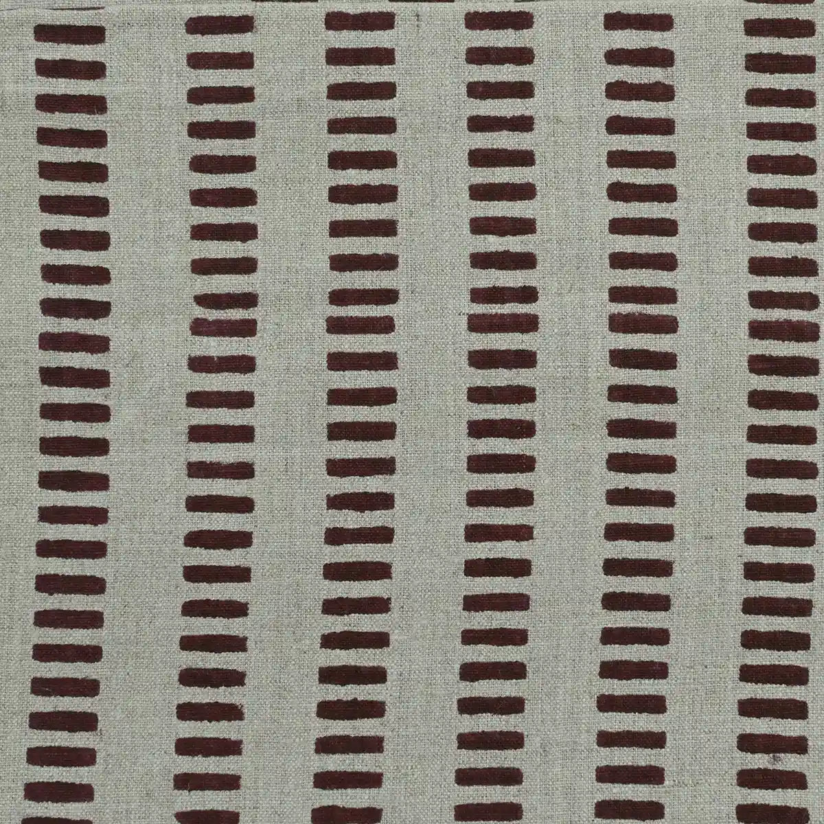 Drelith Stripe Block Print Linen Fabric