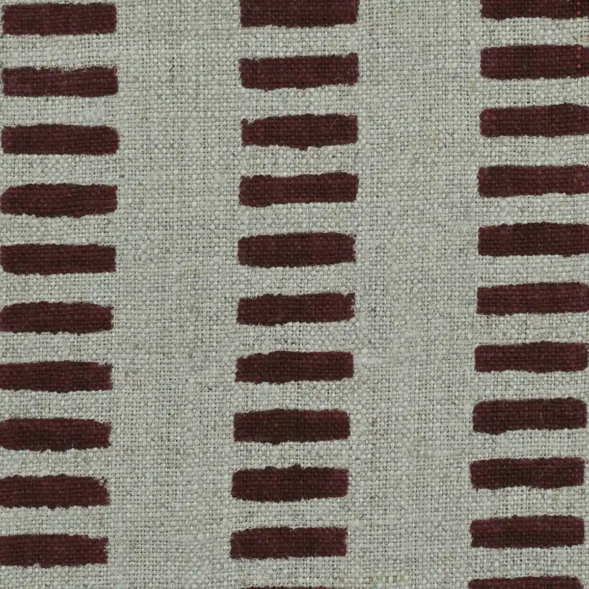 Drelith Stripe Block Print Linen Fabric