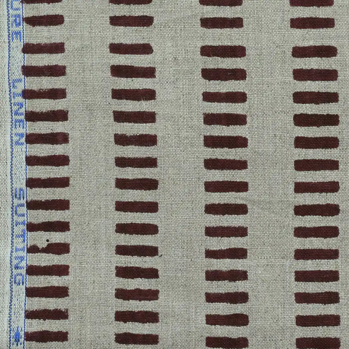 Drelith Stripe Block Print Linen Fabric