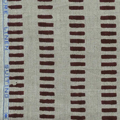 Drelith Stripe Block Print Linen Fabric