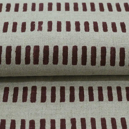 Drelith Stripe Block Print Linen Fabric