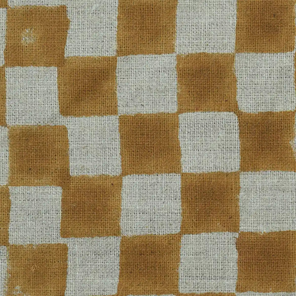 Leoj Checks Block Print Linen Fabric