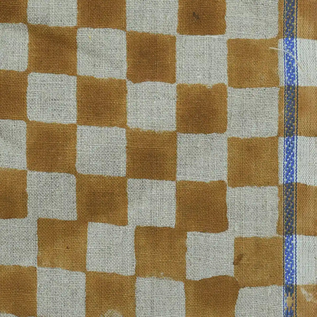 Leoj Checks Block Print Linen Fabric