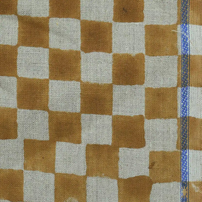 Leoj Checks Block Print Linen Fabric