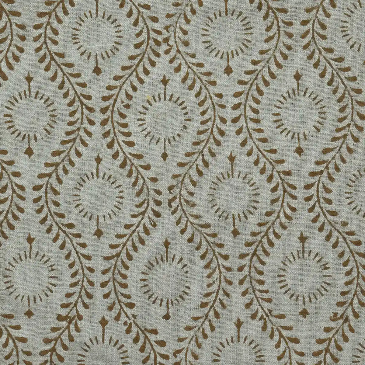 Sharra Botanical Block Print Linen Fabric
