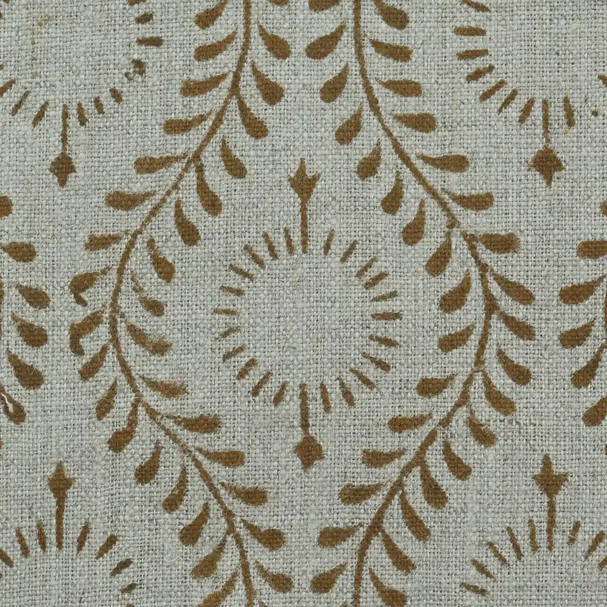 Sharra Botanical Block Print Linen Fabric